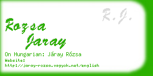 rozsa jaray business card