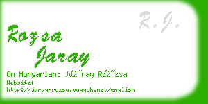 rozsa jaray business card